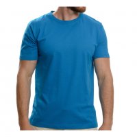 Нова мъжка изчистена тениска в син цвят, снимка 1 - Тениски - 37670502