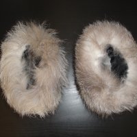 Нови луксозни кожени маншети / гети, естествена кожа с косъм от сребърна лисица, пух, лисича, лисици, снимка 8 - Други - 38708319