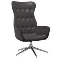 Релакс стол с опора за крака, лъскаво черно, изкуствена кожа, снимка 4 - Столове - 43785975