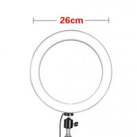 Ринг лампа с трипод за грим Ф 26см, обща височина до 210см. 10" led ring за селфи,видео,четене,фото, снимка 10 - Светкавици, студийно осветление - 28411119