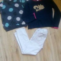 Панталонки H&M и пуловерчета, снимка 1 - Детски панталони и дънки - 27691288