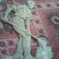 Леяр работник метална статуетка пано 6748, снимка 1 - Колекции - 27009201
