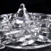 Фруктиера на крачета чешки кристал Бохемия, снимка 5 - Прибори за хранене, готвене и сервиране - 36925823