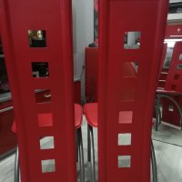Червени трапезни столове - 2 бр, снимка 2 - Столове - 39833789