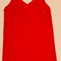 Рокля Оранжево-червена,George, коприна, два пласта плат ГО-100, дълж-95см., снимка 2 - Рокли - 43478537