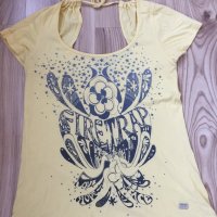 Дамска тениска FIRETRAP оригинал, size M, 100% памук, интересен модел, много запазена, снимка 5 - Тениски - 29007081