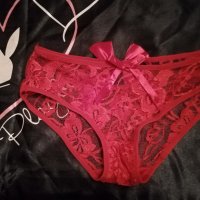 Еротични Бикини, Червена Дантела със сатенени панделки, Размер S, снимка 7 - Бельо - 39653128