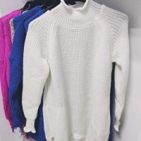 Бяла туника плетиво 🔝🔝🔝, снимка 1 - Блузи с дълъг ръкав и пуловери - 39010206