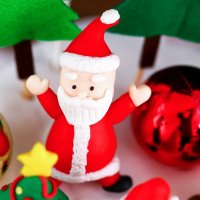 Дядо Коледа фигурка от глина украса топер за торта парти Нова Година Коледа, снимка 2 - Други - 35264161