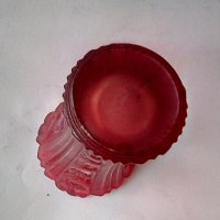 Мурано Италия ваза червено дебело стъкло, снимка 8 - Антикварни и старинни предмети - 36855268