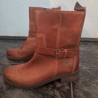 Кафяви боти Timberland естествена кожа, снимка 9 - Дамски боти - 35410904