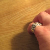 Стар мъжки сребърен пръстен с котва - морски за ценители, моряци и колекционери . , снимка 4 - Пръстени - 27109734