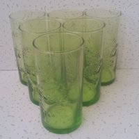 Стъклени чаши Кока Кола от един цвят прозрачно зелени 6 бр, снимка 3 - Колекции - 39408341