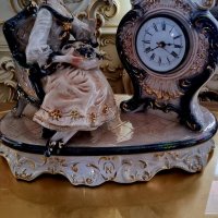 Невероятно красив порцеланов часовник. Каподимонте. , снимка 5 - Антикварни и старинни предмети - 37101951