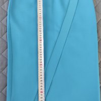 Елегантна синя пола с висока талия , снимка 2 - Поли - 40204989