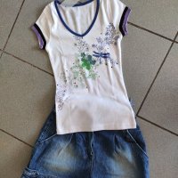Блуза с нежни цветя и дискретни камъчета, снимка 8 - Тениски - 28446653