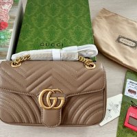 Дамска чанта Gucci - GG Marmont small matelassé, снимка 1 - Чанти - 43726593
