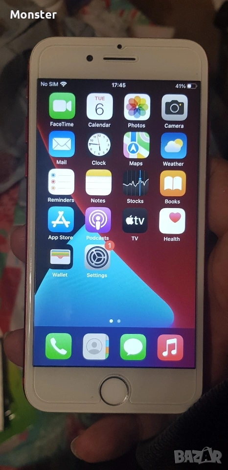 iPhone 7 Red 128Gb power battery 92%, снимка 1