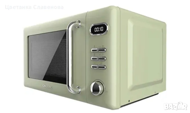 Cecotec Proclean 5110 Retro Green цифрова микровълнова фурна с грил, 700 W в 5 нива, таймер до 60 м., снимка 1