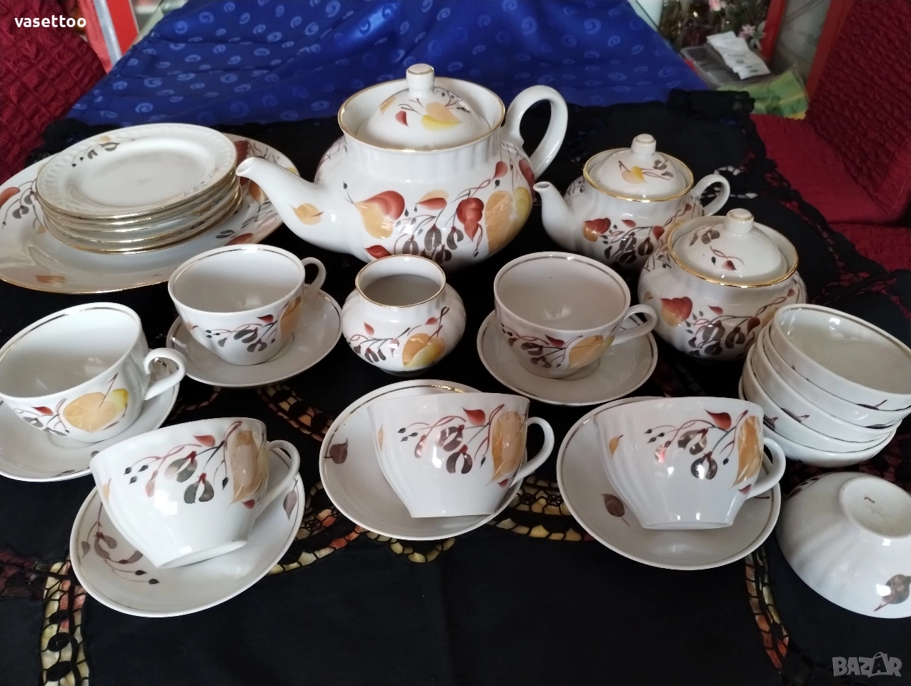 Руски чаен сервиз-29 части, снимка 1