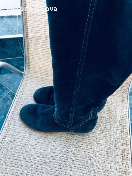 Сини велурени ботуши, снимка 1