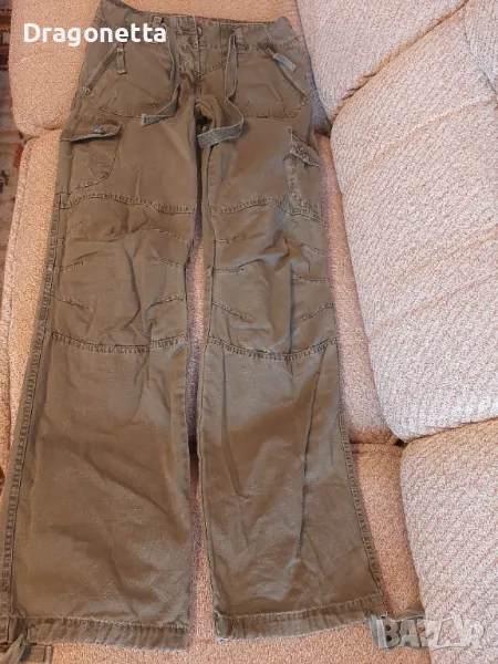 Тъмнозелени дънки с ниска талия и 6 джоба, снимка 1