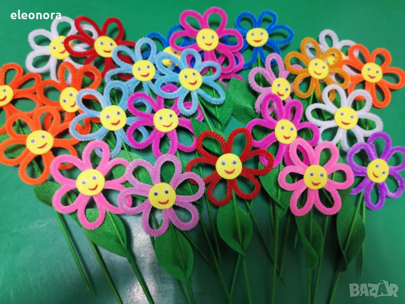 Цветя от плюшени пръчки, снимка 1