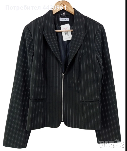 Елегантно вталено сако на райе, снимка 1