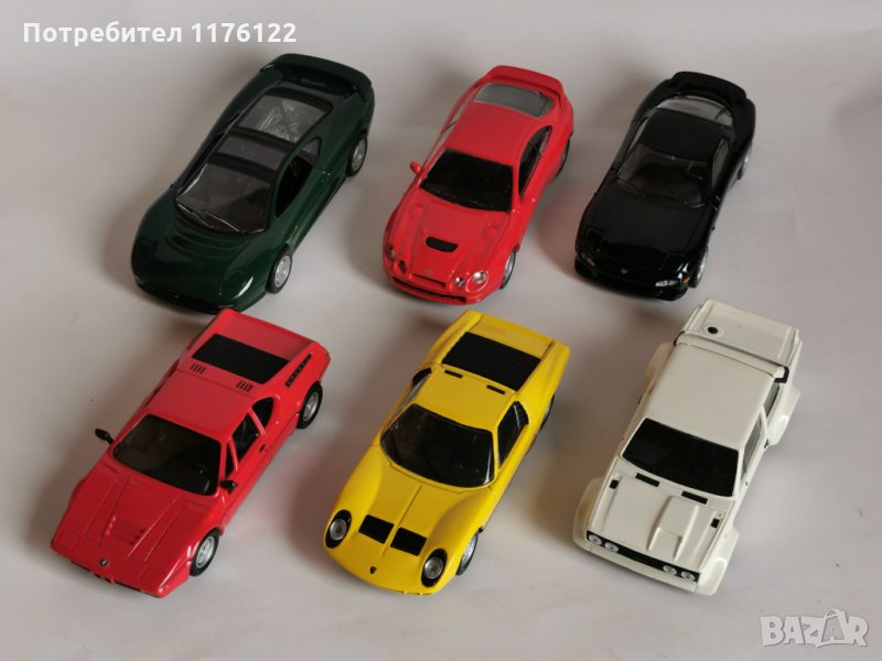 1/43 Del Prado Спортни Модели Fiat BMW Toyota Mazda Lamborghini Jaguar Лот От 6 броя, снимка 1