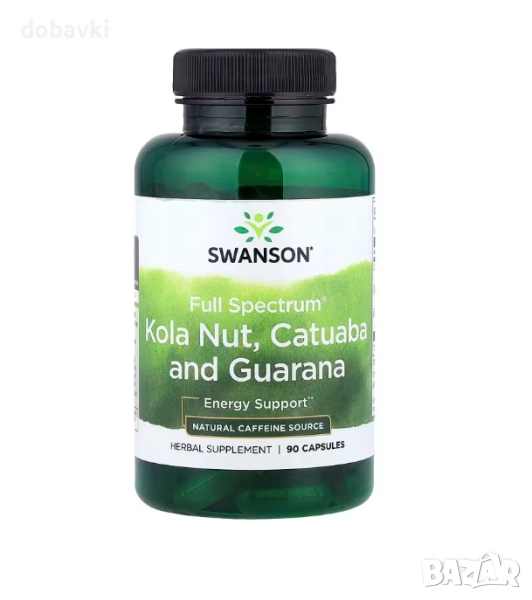 Swanson, Full Spectrum® Kola Nut, Catuaba and Guarana, 90 Capsules, снимка 1