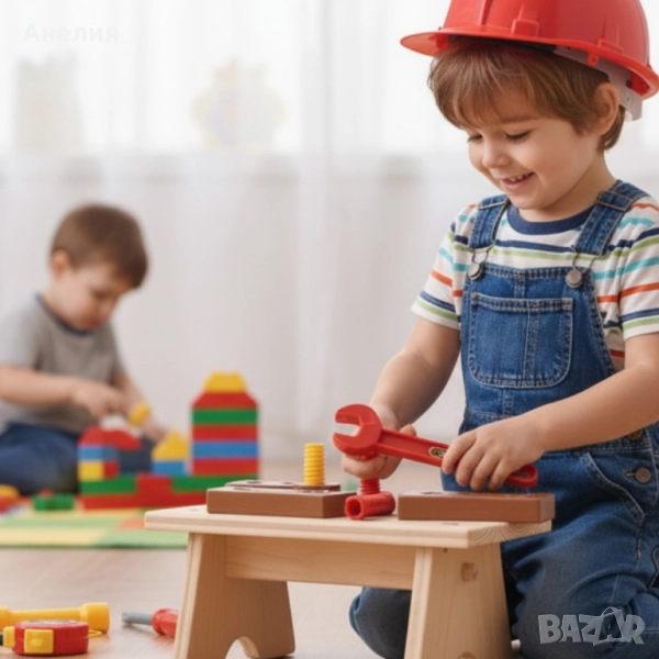 Детски комплект инструменти и каска Tools, снимка 1