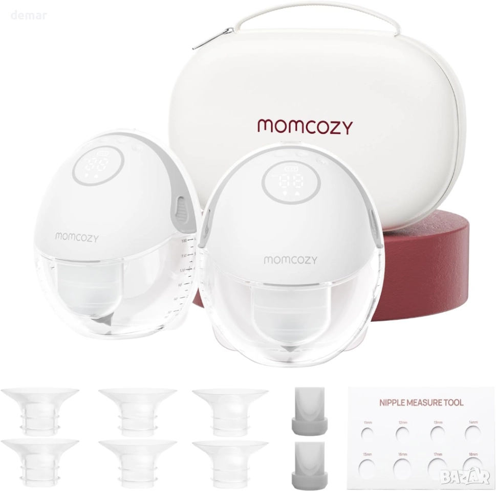 Помпа за кърма Momcozy Mobile Style M6, 3 режима, 9 нива, 2 бр., сиви, снимка 1
