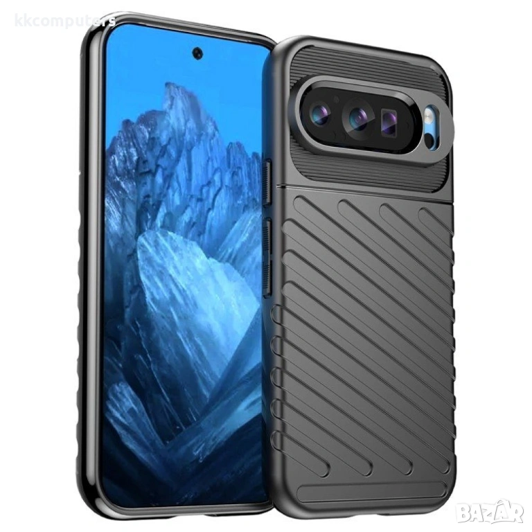 Google Pixel 9 / Pixel 9 Pro Удароустойчив Twill Texture Калъф и Протектор, снимка 1