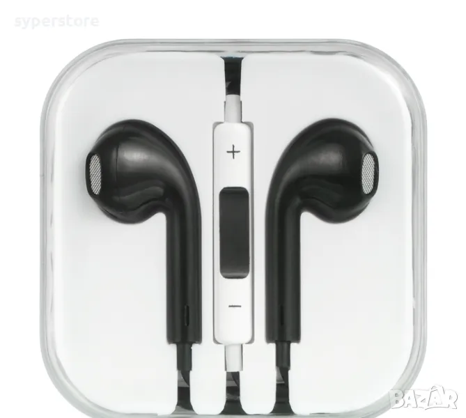 Слушалки с микрофон тапи Digital One SP01069, за iPhone, Samsung и др., буска ст.жак, черни, слушалк, снимка 1