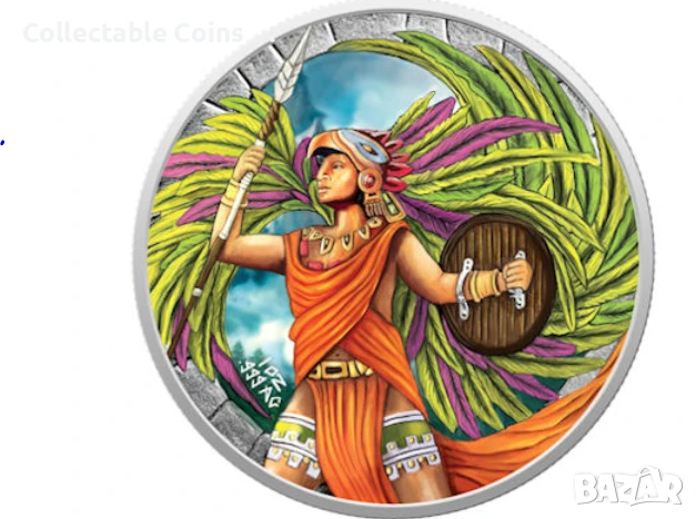 инвестиционна сребърна монета 1 унция ацтеки , снимка 1