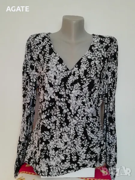 Цветна блуза с дълъг ръкав размер М, снимка 1