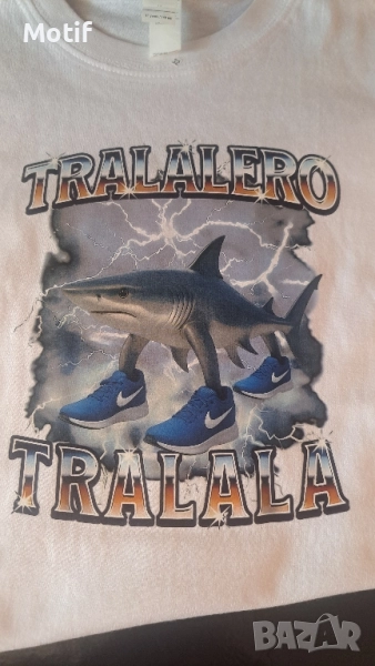 Детска тениска с щампа Brainrot Tralalero Tralala, снимка 1