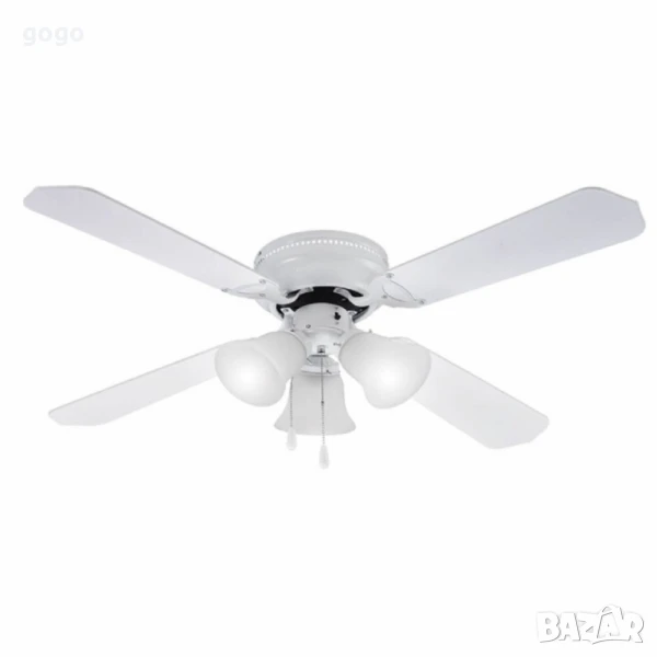 Таванен вентилатор с осветление Muhler MCF4262W N – 107 см, 4 перки, 3xE27, 55W, MDF, снимка 1