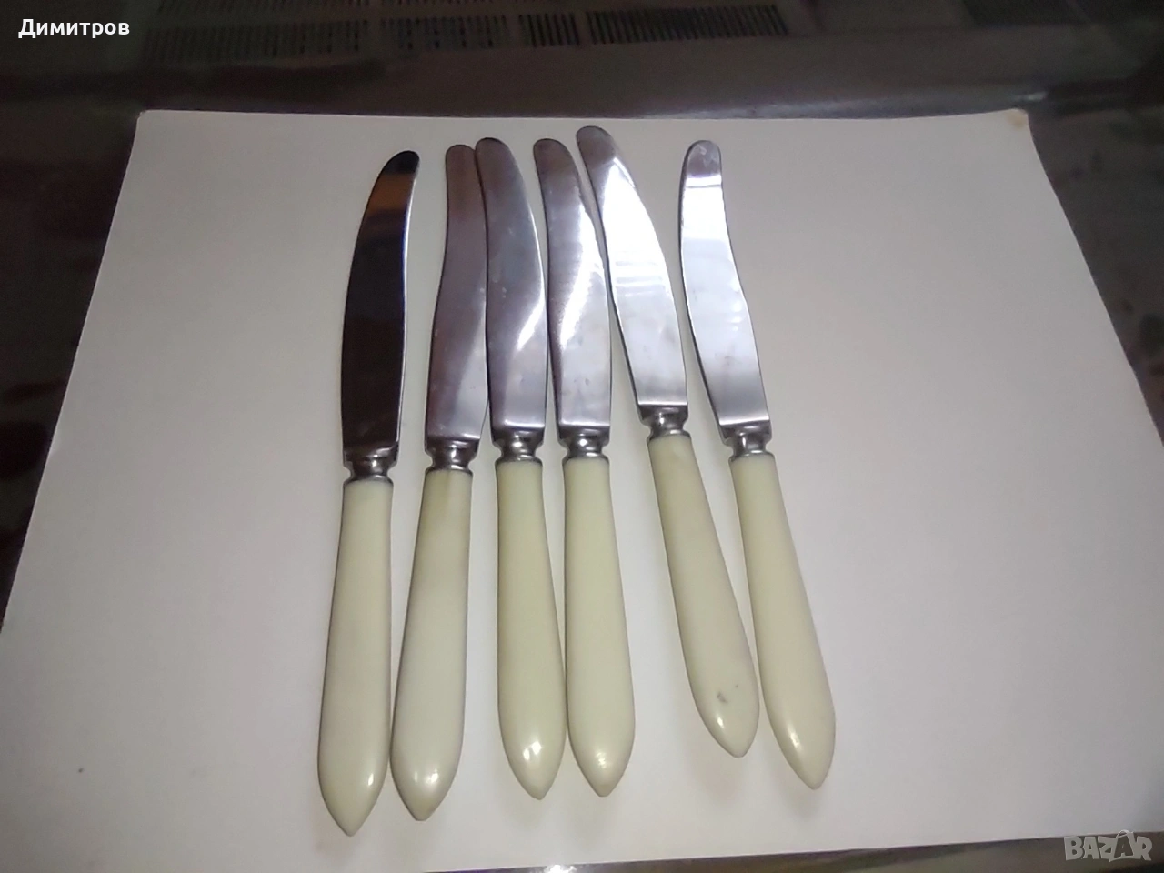 Ретро ножове с дръжки от слонова кост, снимка 1