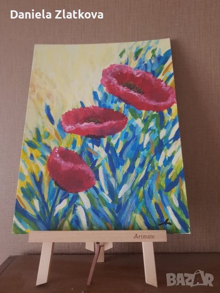 Картина Цветя, акрил, снимка 1