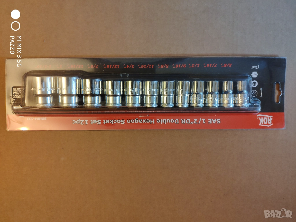 AOK КАЧЕСТВЕНИ 12бр 1/2 IMPERIAL 3/8-5/8-3/4-7-8-1/16 вложки комплект .AOK КАЧЕСТВЕН РАЗДВИЖЕН КЛЮЧ, снимка 1