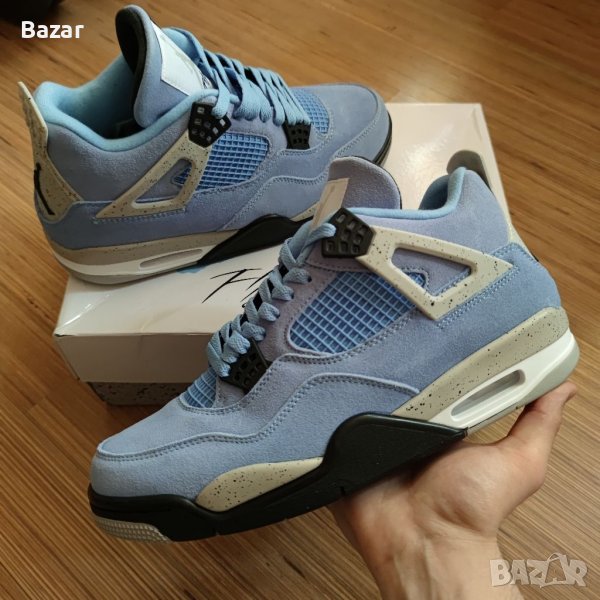 Nike Air Jordan 4 Retro UNC University Blue Нови Обувки Размер 44 Номер 28см Мъжки Кецове, снимка 1