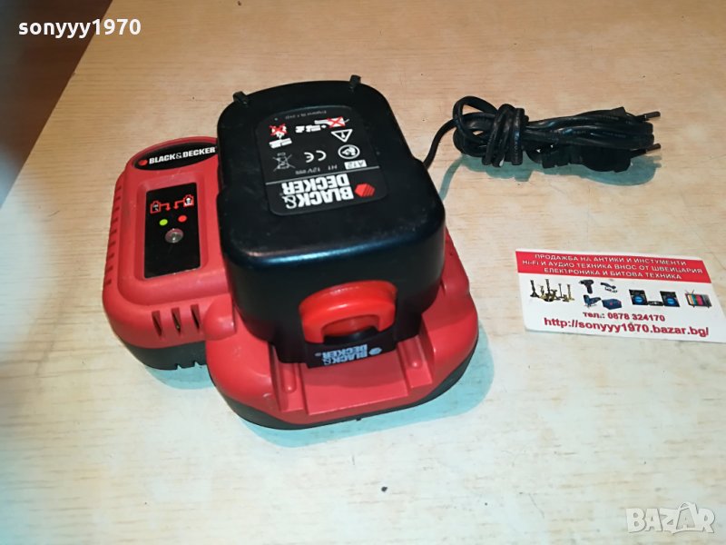 black & decker 12v battery+charger-внос швеицария 1405210934, снимка 1
