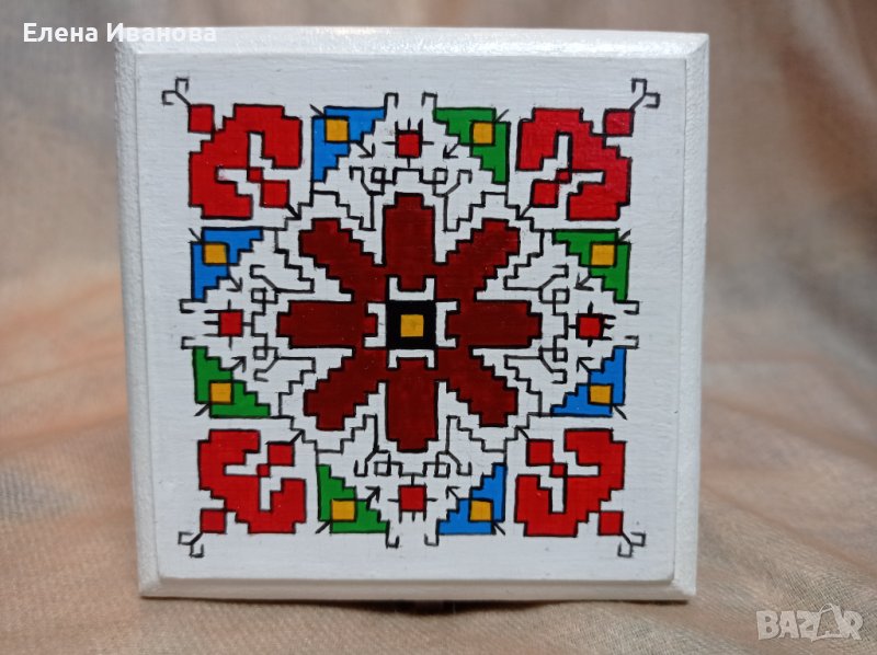 Ръчно рисувана дървена кутия, снимка 1