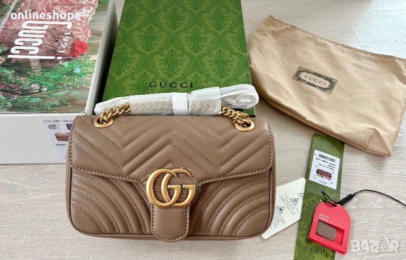 Дамска чанта Gucci - GG Marmont small matelassé, снимка 1