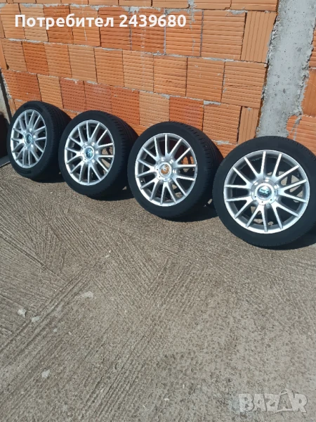 Алуминиеви джанти 17" 5×112 летни гуми 225/45/17, снимка 1