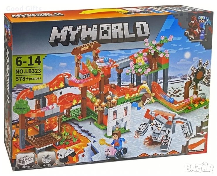 Конструктор Майнкрафт, Защита от противопожарни мини , 578 части, снимка 1