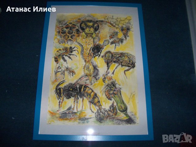 "Пчели" картина на художничката Десислава Илиева, снимка 2 - Картини - 28114634