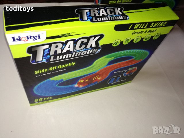 Детска светеща писта с количка - 96 елемента, снимка 3 - Коли, камиони, мотори, писти - 27212058