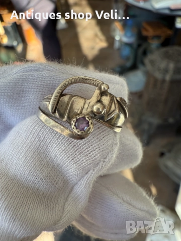 Сребърен пръстен с аметист №7642 , снимка 4 - Пръстени - 52536904
